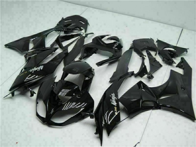 Custom 2009-2012 Black White Ninja 636 Kawasaki ZX6R Moto Fairings