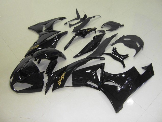 Custom 2009-2012 Black with Gold Sticker Kawasaki ZX6R Motorbike Fairing