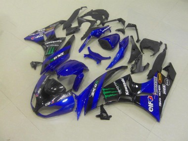 Custom 2009-2012 Blue Monster Kawasaki ZX6R Bike Fairing Kit