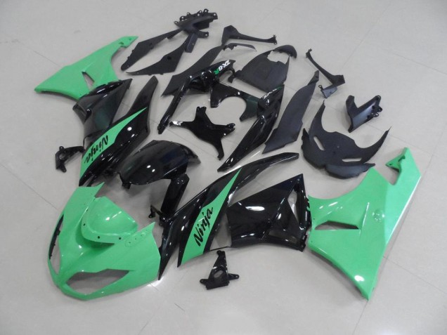 Custom 2009-2012 Metallic Green Kawasaki ZX6R Motorbike Fairing Kits