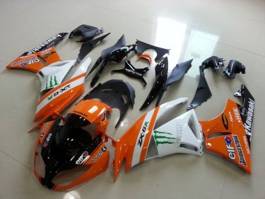 Custom 2009-2012 Orange Monster Kawasaki ZX6R Motorcycle Replacement Fairings