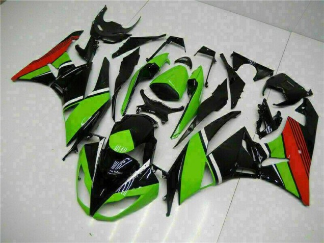 Custom 2009-2012 Black Green Red Kawasaki ZX6R Bike Fairing Kit