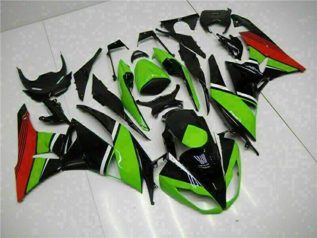 Custom 2009-2012 Black Green Red Kawasaki ZX6R Bike Fairing Kit