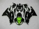 Custom 2009-2012 Black Green Kawasaki ZX6R Moto Fairings