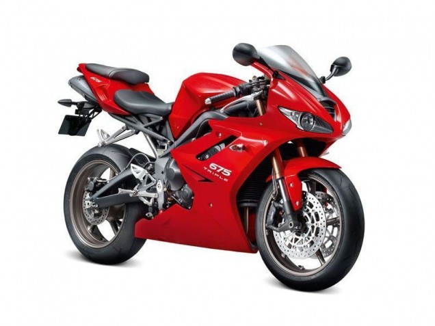 Custom 2009-2012 Red Triumph Daytona 675 Triple Bike Fairing Kit