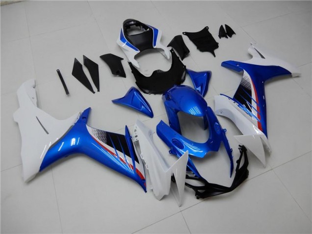 Custom 2011-2021 Blue White Suzuki GSXR 600/750 Motorbike Fairing Kits