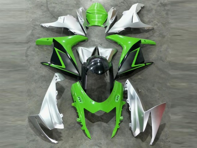 Custom 2011-2021 Green Silver Suzuki GSXR 600/750 Motor Fairings