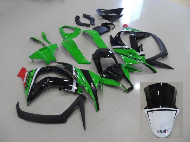 Aftermarket 2011-2015 Green and Black Kawasaki ZX10R Motorcycle Fairings Kits