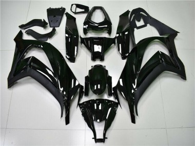 Custom 2011-2015 Glossy Black Kawasaki ZX10R Moto Fairings