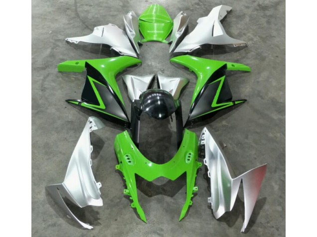 Custom 2011-2021 Green Silver Suzuki GSXR 600/750 Bike Fairing Kit