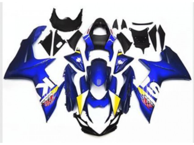 Custom 2011-2021 Blue White Suzuki GSXR 600/750 Moto Fairings