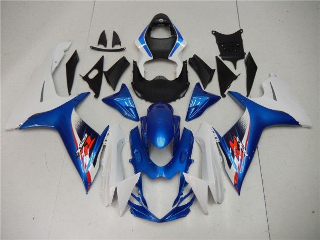 Custom 2011-2021 Blue White Suzuki GSXR 600/750 Motorcycle Replacement Fairings