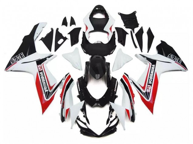 Custom 2011-2021 White Red Black Suzuki GSXR 600/750 Motorcycle Fairing Kit