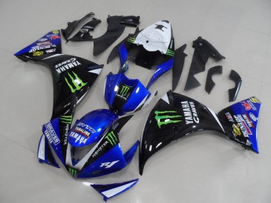 Custom 2012-2014 Blue Black Monster Yamaha YZF R1 Motorcycle Fairing Kits