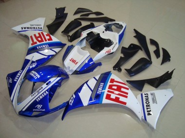 Custom 2012-2014 Blue White Fiat Yamaha YZF R1 Bike Fairings