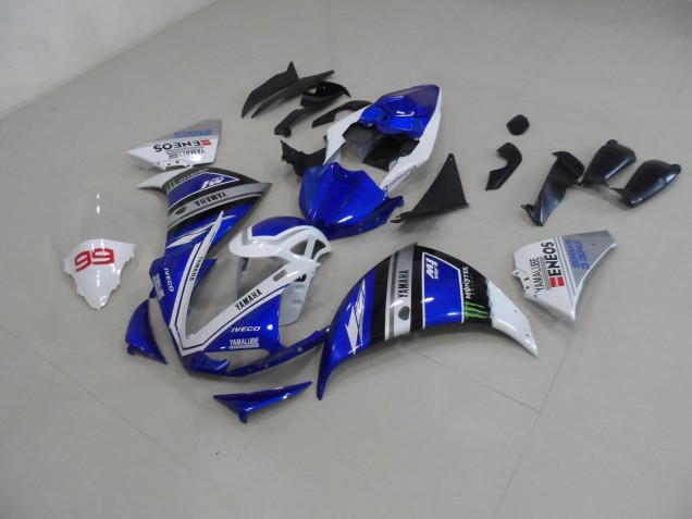 Custom 2012-2014 Blue White Yamaha YZF R1 Bike Fairing