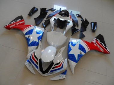 Custom 2012-2014 White Black Ducati Star Yamaha YZF R1 Motorcyle Fairings