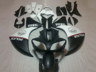 Custom 2012-2014 Matte Black White Yamaha YZF R1 Motorcycle Fairing