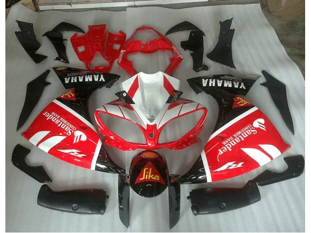 Custom 2012-2014 Red White and Black Graphic Yamaha YZF R1 Motorbike Fairing