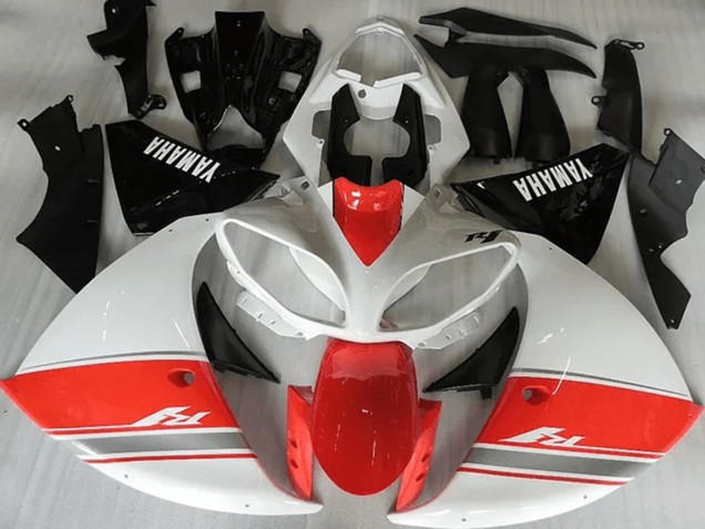 Custom 2012-2014 Racy Red White Black Yamaha YZF R1 Motorcycle Fairing Kit