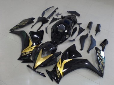 Custom 2012-2016 Glossy Black Gold Sticker Honda CBR1000RR Bike Fairings