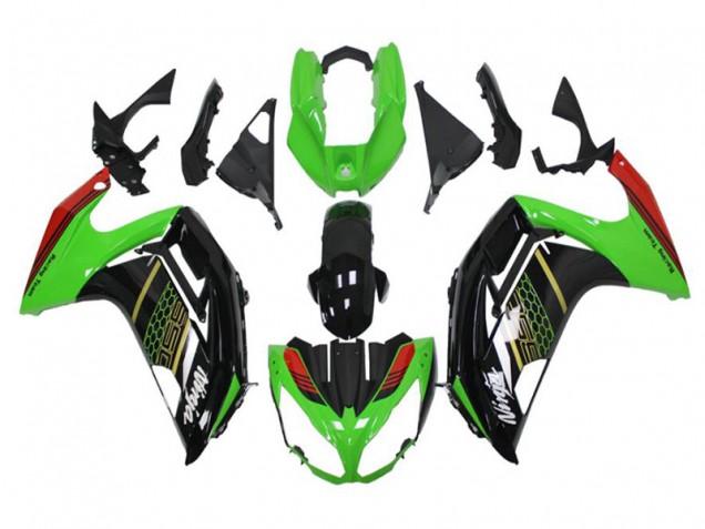 Custom 2012-2016 Green Black Kawasaki EX650 Motorbike Fairing