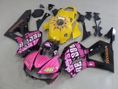Aftermarket 2013-2021 Yellow Pink Rossi Honda CBR600RR Motorbike Fairing