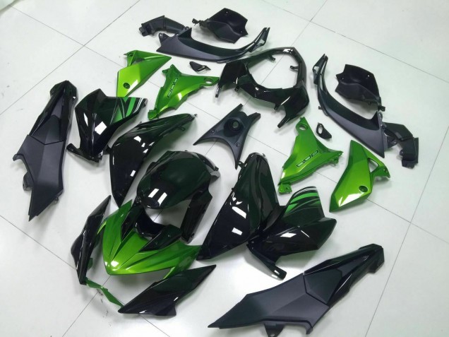 Custom 2013-2016 Green Black Kawasaki Z800 Moto Fairings