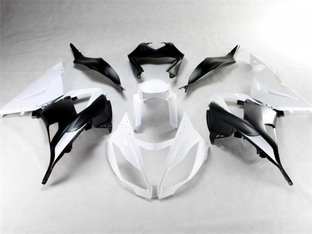 Custom 2013-2018 White Black Kawasaki ZX6R Motorbike Fairings