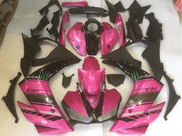 Custom 2015-2022 Pink and Black Yamaha YZF R3 Replacement Fairings