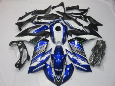 Custom 2015-2022 Monster Blue Yamaha YZF R3 Motorcyle Fairings