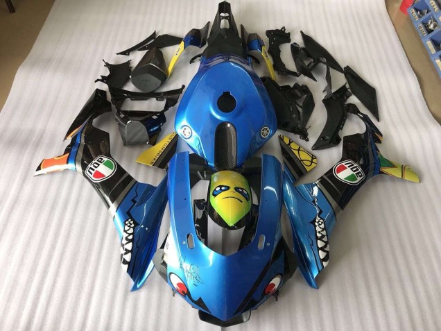 Custom 2015-2019 Blue Shark Yamaha YZF R1 Motorbike Fairing