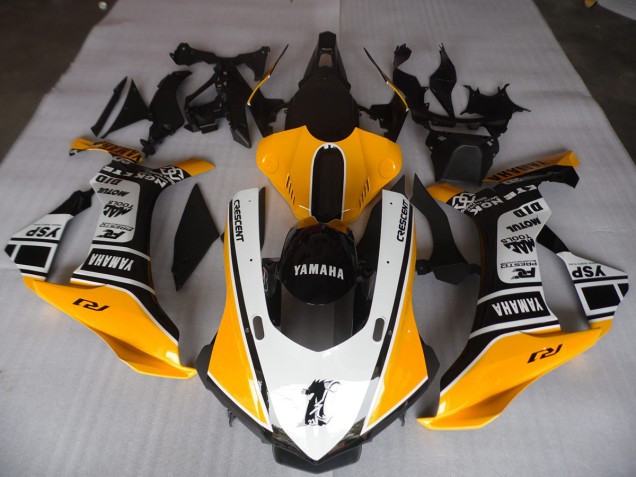 Custom 2015-2019 Yellow White Black Yamaha YZF R1 Motorbike Fairing Kits