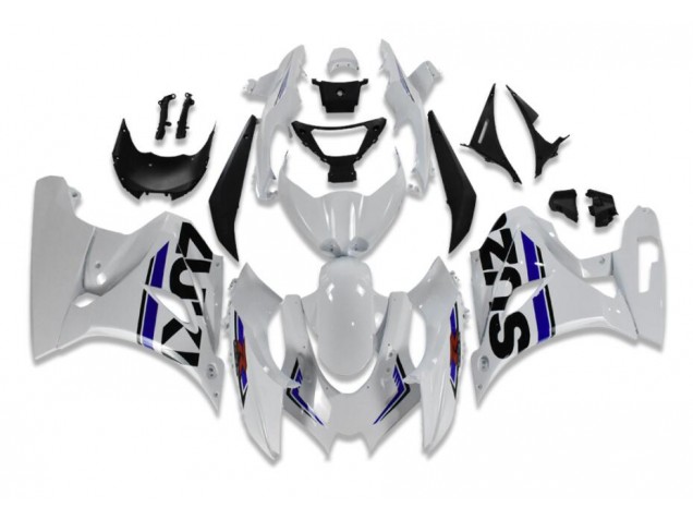 Custom 2017-2021 White Blue Suzuki GSXR 1000 Motorcycle Fairings