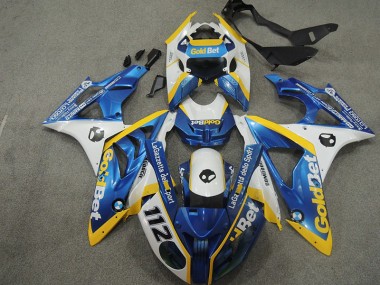 Custom 2009-2014 White Blue GoldBet 112 BMW S1000RR Motorbike Fairing