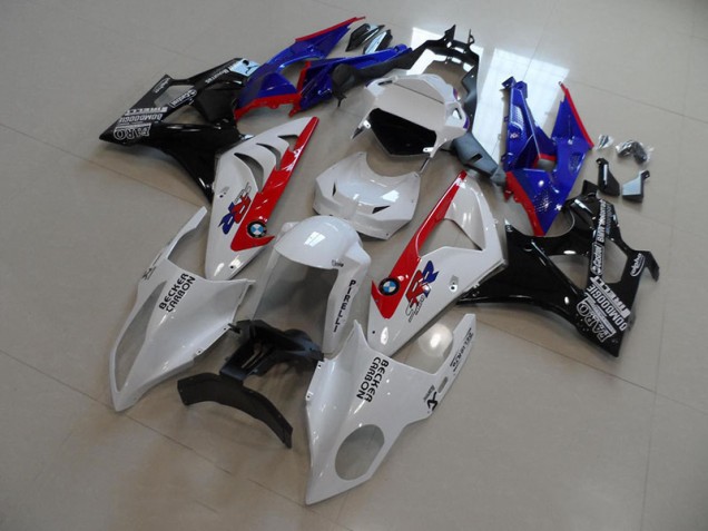 Custom 2009-2014 White Blue Red Becker Carbon BMW S1000RR Motorcylce Fairings