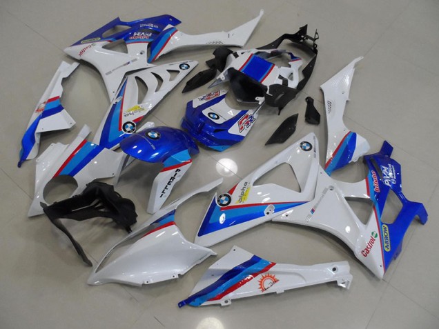 Custom 2009-2014 Blue White BMW S1000RR Motorbike Fairing