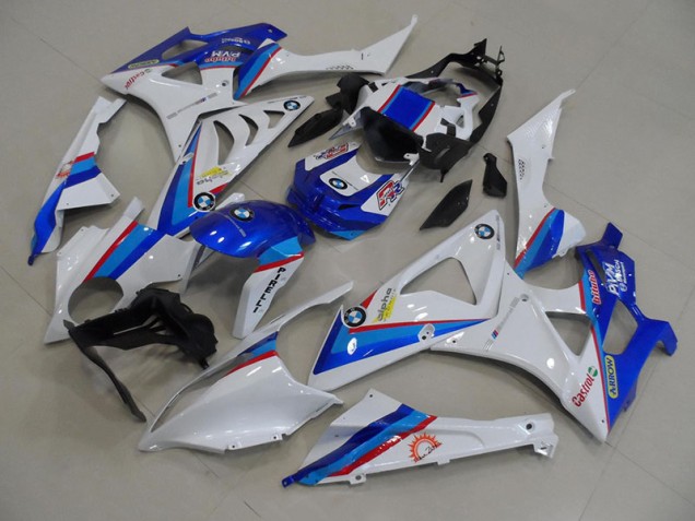 Custom 2009-2014 Blue White BMW S1000RR Motorcycle Fairing Kit