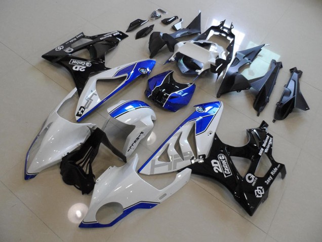 Custom 2009-2014 White Blue BMW S1000RR Bike Fairing