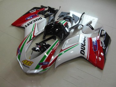 Custom 2007-2014 White Red 46 Ducati 1098 Motorbike Fairing