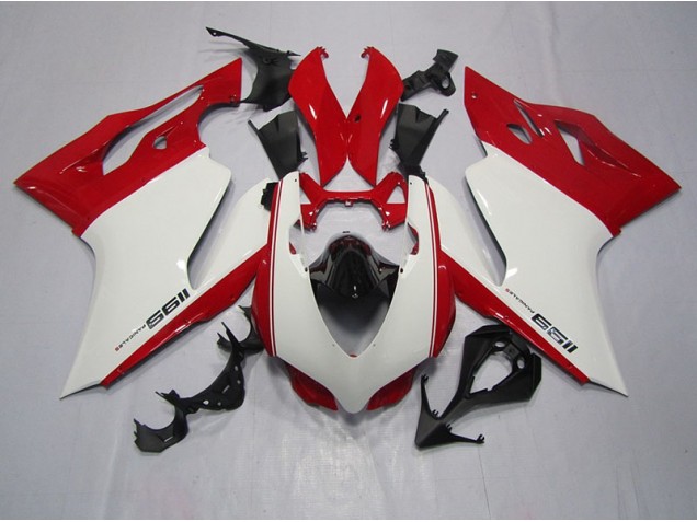 Aftermarket 2011-2014 White Red Ducati 1199 Bike Fairings