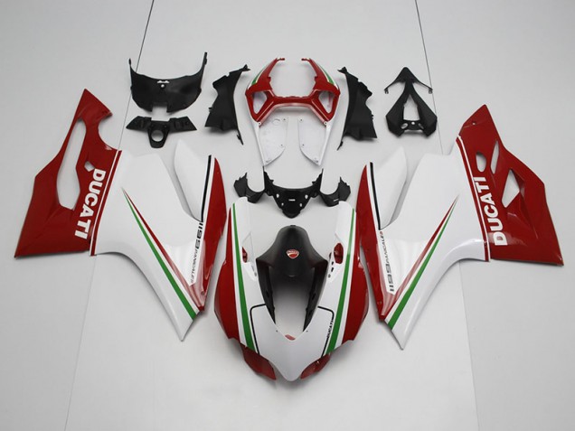 Aftermarket 2011-2014 White Red Ducati 1199 Motor Bike Fairings