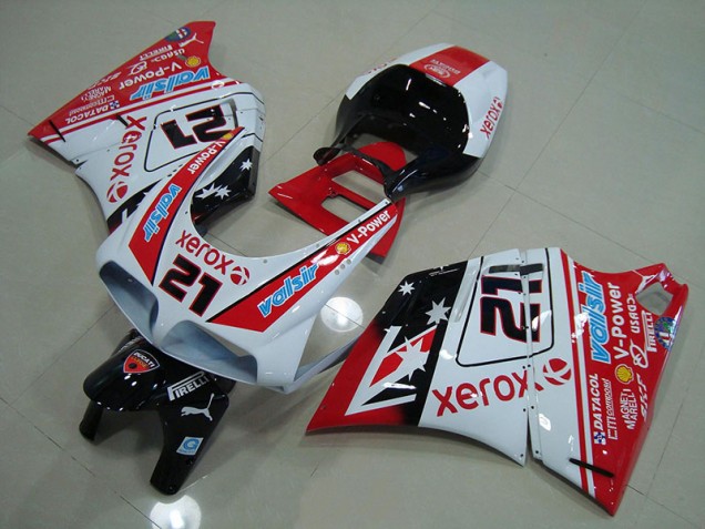 Custom 1993-2005 Red White Xerox 21 Ducati 748 916 996 996S Motorbike Fairing Kits