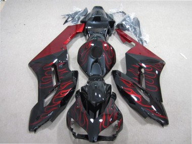 Aftermarket 2004-2005 Black Red Flame Honda CBR1000RR Bike Fairings