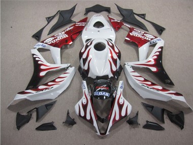 Aftermarket 2004-2005 White Red Flame SHARK Honda CBR1000RR Motorbike Fairing