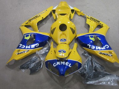 Custom 2006-2007 Yellow Blue Camel Honda CBR1000RR Motorcyle Fairings