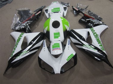 Custom 2006-2007 White Green Hannspree Honda CBR1000RR Motorcycle Fairing