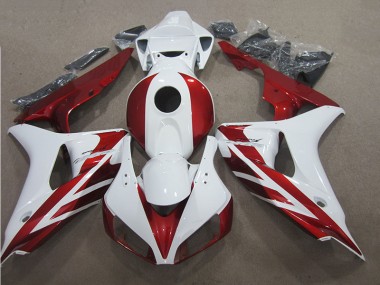 Aftermarket 2006-2007 Red White Honda CBR1000RR Motor Bike Fairings