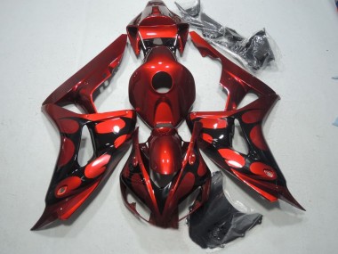 Custom 2006-2007 Red Black Honda CBR1000RR Bike Fairing Kit