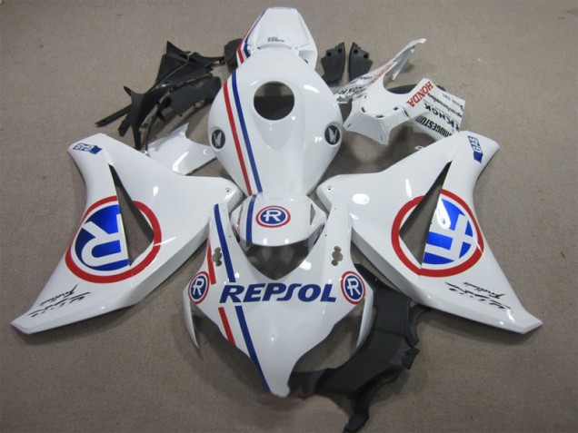 Custom 2008-2011 White Blue Repsol Honda CBR1000RR Motorbike Fairing